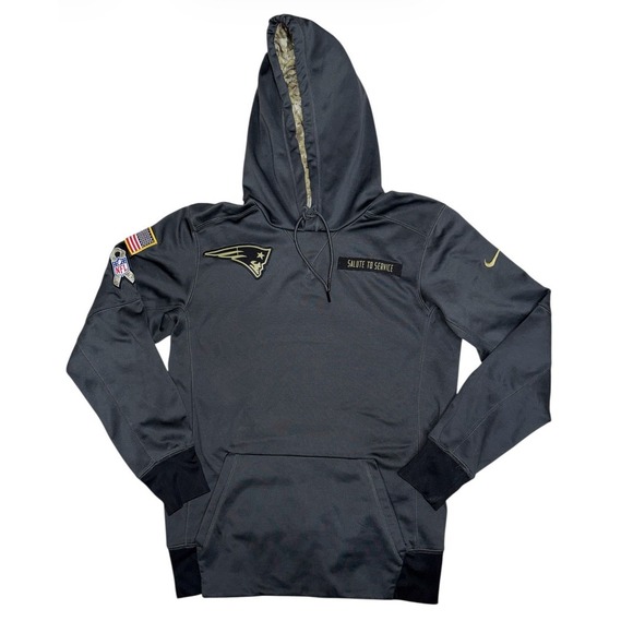 Nike NFL Patriots Salute to Service Therma‑Fit Hoodie Men's Small Camo On Field